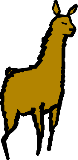 Golden Llama on Black Background - Stunning Clipart Design