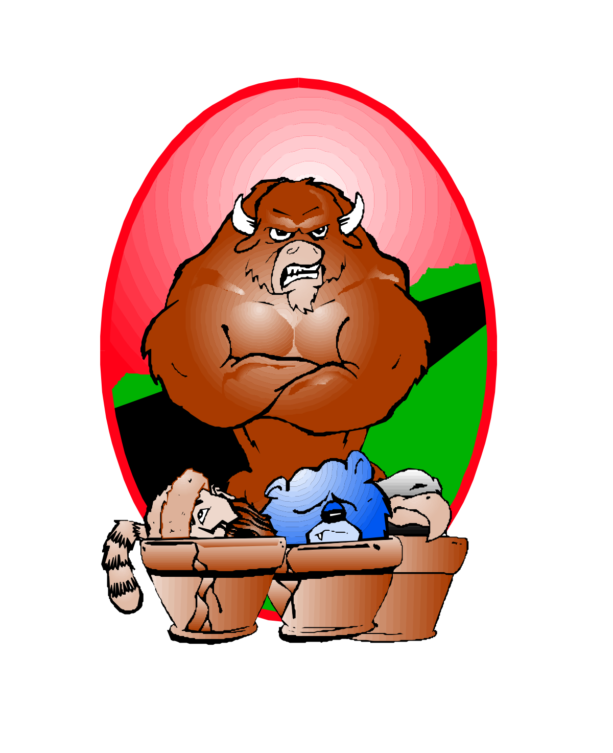 Cartoon Bear Sitting on Pot - Adorable Baby Clipart
