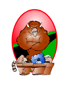 Cartoon Bear Sitting on Pot - Adorable Baby Clipart