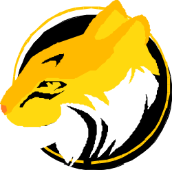 Yellow Lion Head Clipart on Black Background