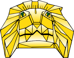 Yellow Lion Head with Green Eyes - Vivid Clipart Designs