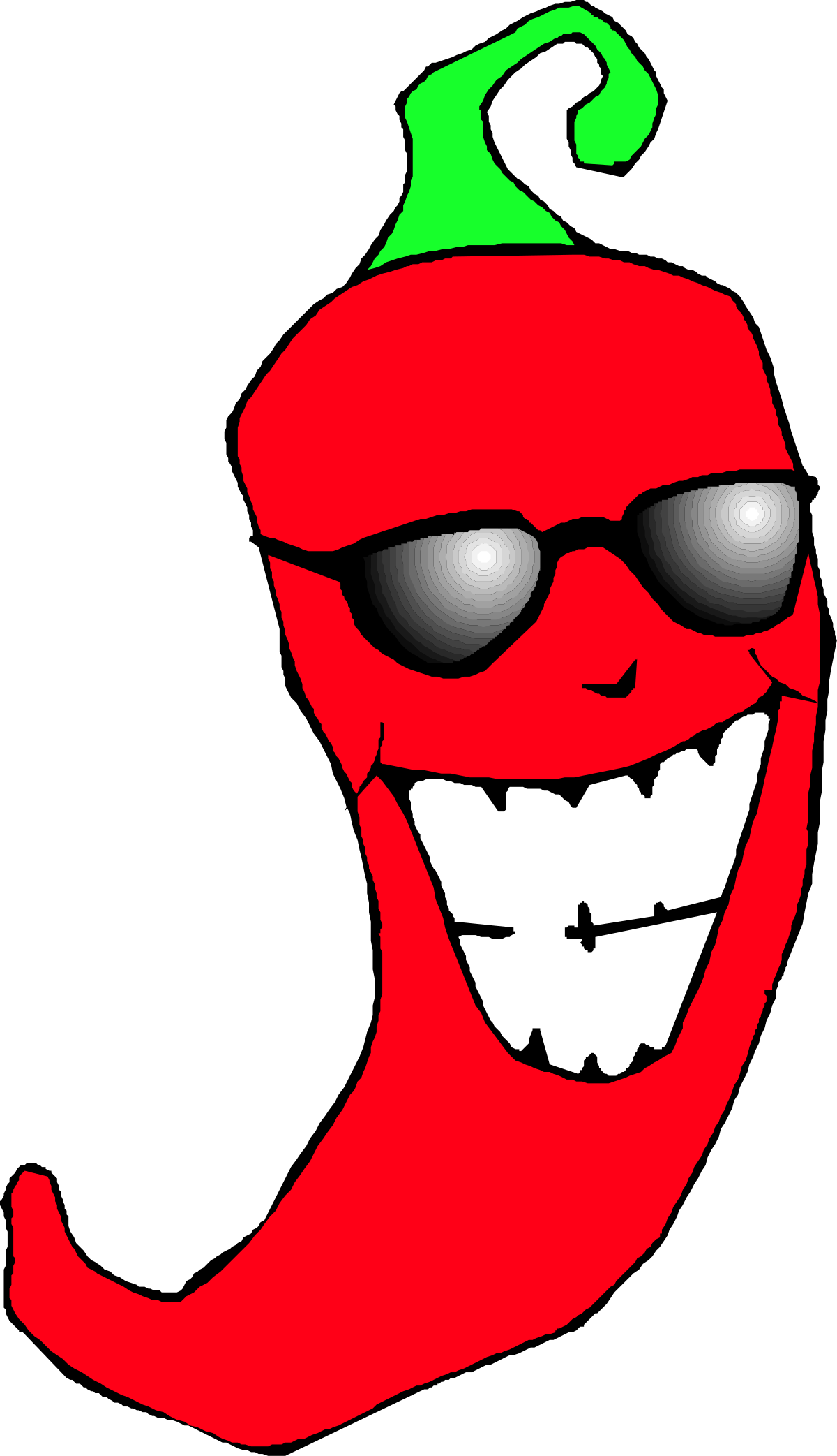 a chili with sunglasses and a green hat clip art png transparent Chili with Sunglasses and Green Hat Clipart - Fun and Playful Design