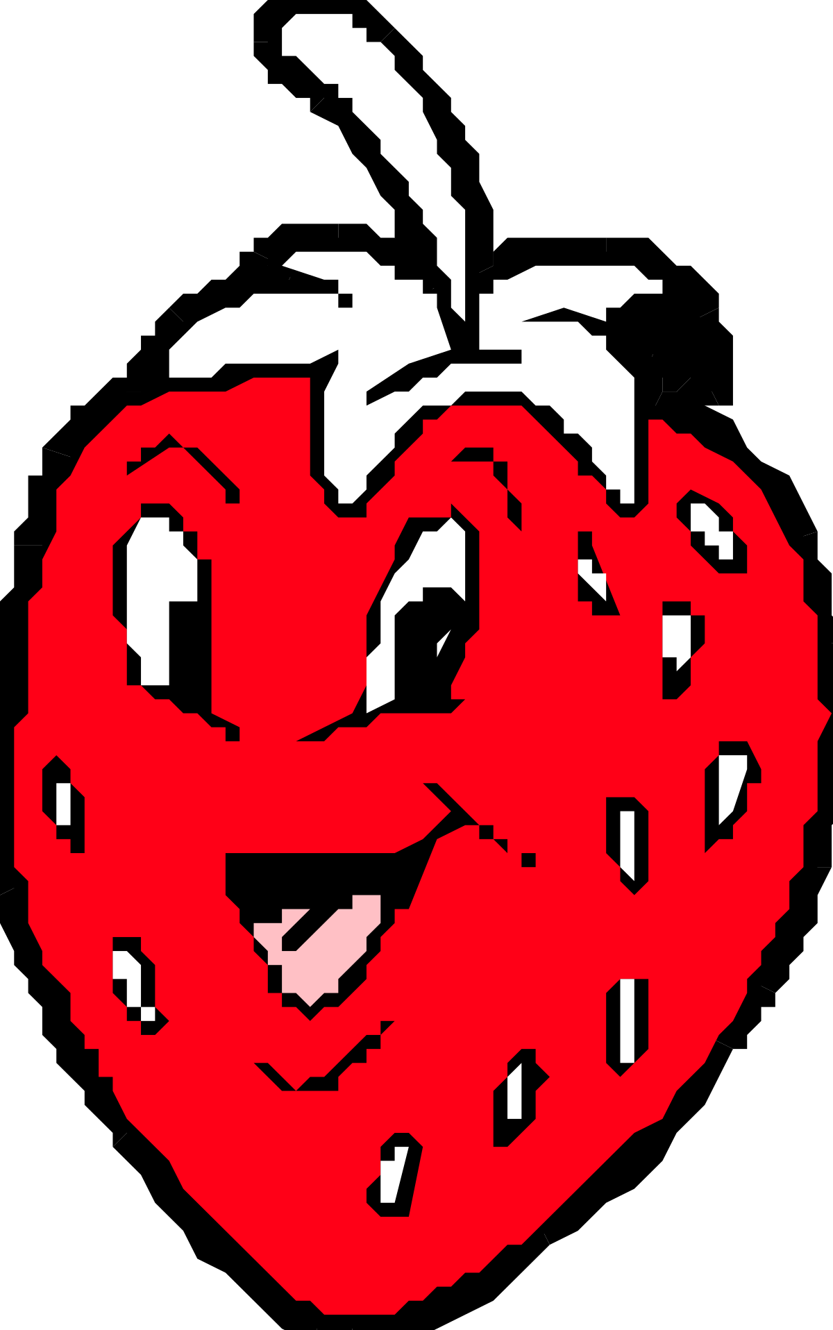 Red Apple with a Smile Clipart  Cheerful Fruit Illustration