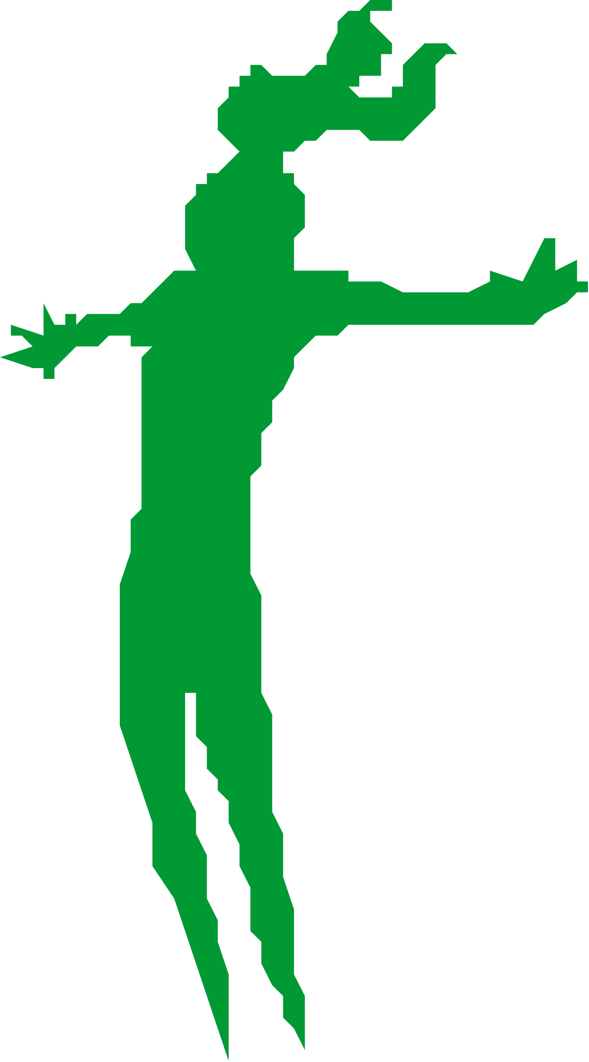 a green silhouette of a man with his arms outstretched clip art png transparent Green Silhouette of a Man with Outstretched Arms - Perfect Clipart for Dynamic Designs