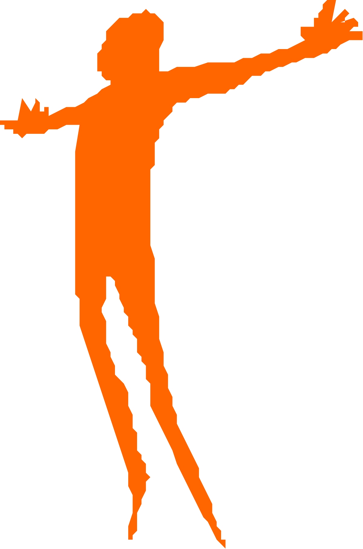 a silhouette of a man with his arms outstretched clip art png transparent Silhouette of a Man with Outstretched Arms - Dynamic Clipart
