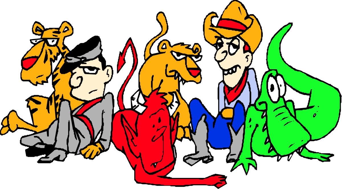 Cartoon Characters Group - Fun and Playful Clipart Collection