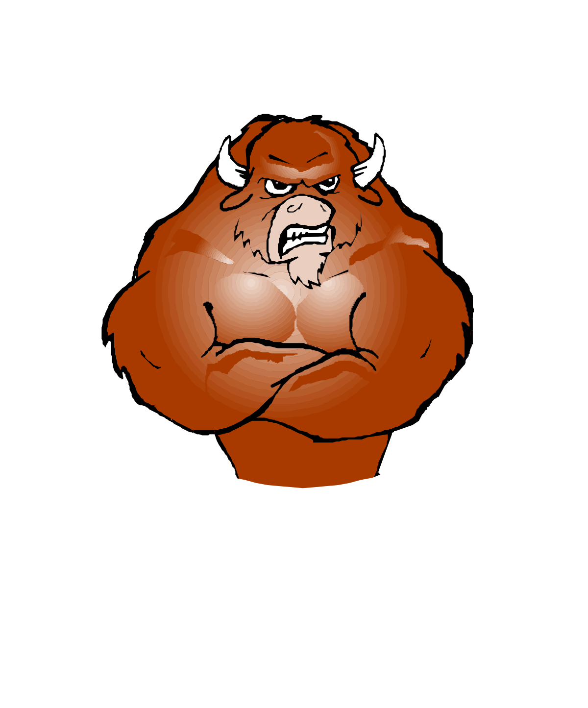 a cartoon of a bull with a big nose clip art png transparent Bull Clipart: Cartoon Character with a Big Nose