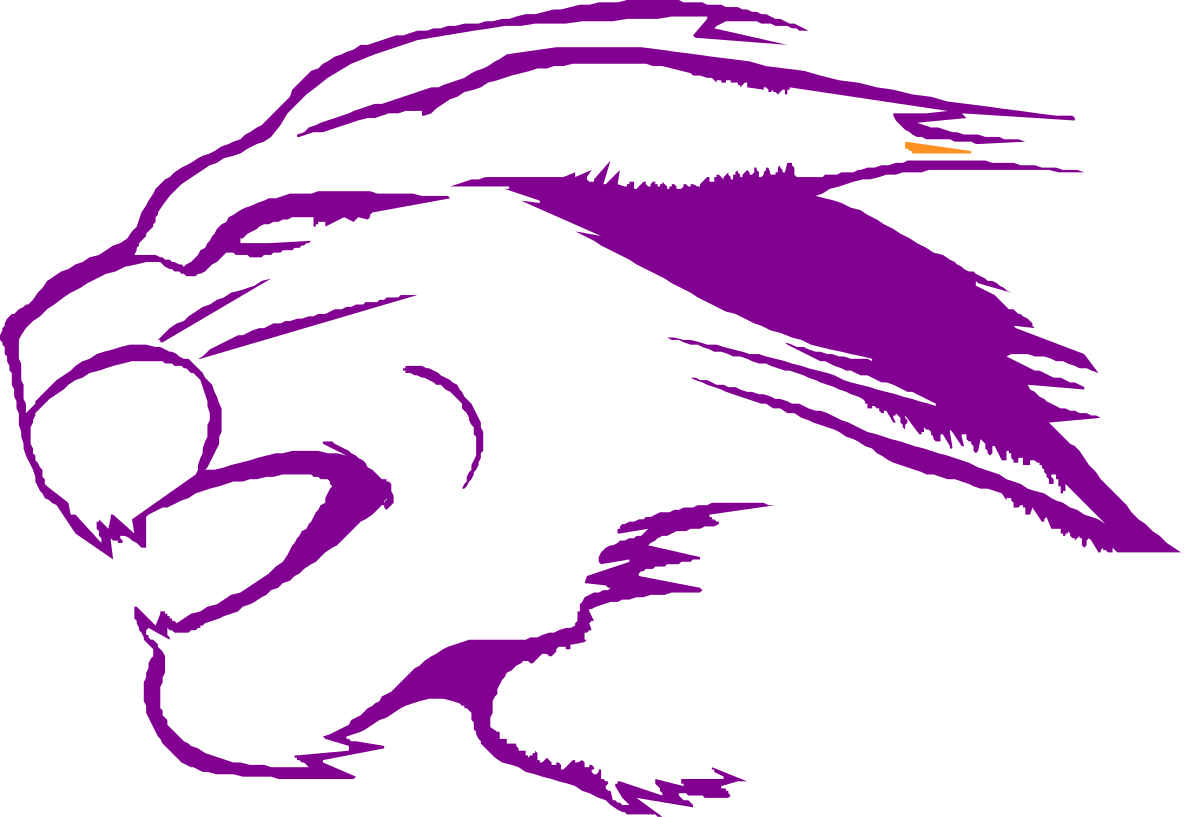 Purple and White Lion Head Clipart - Bold and Unique Animal Graphics