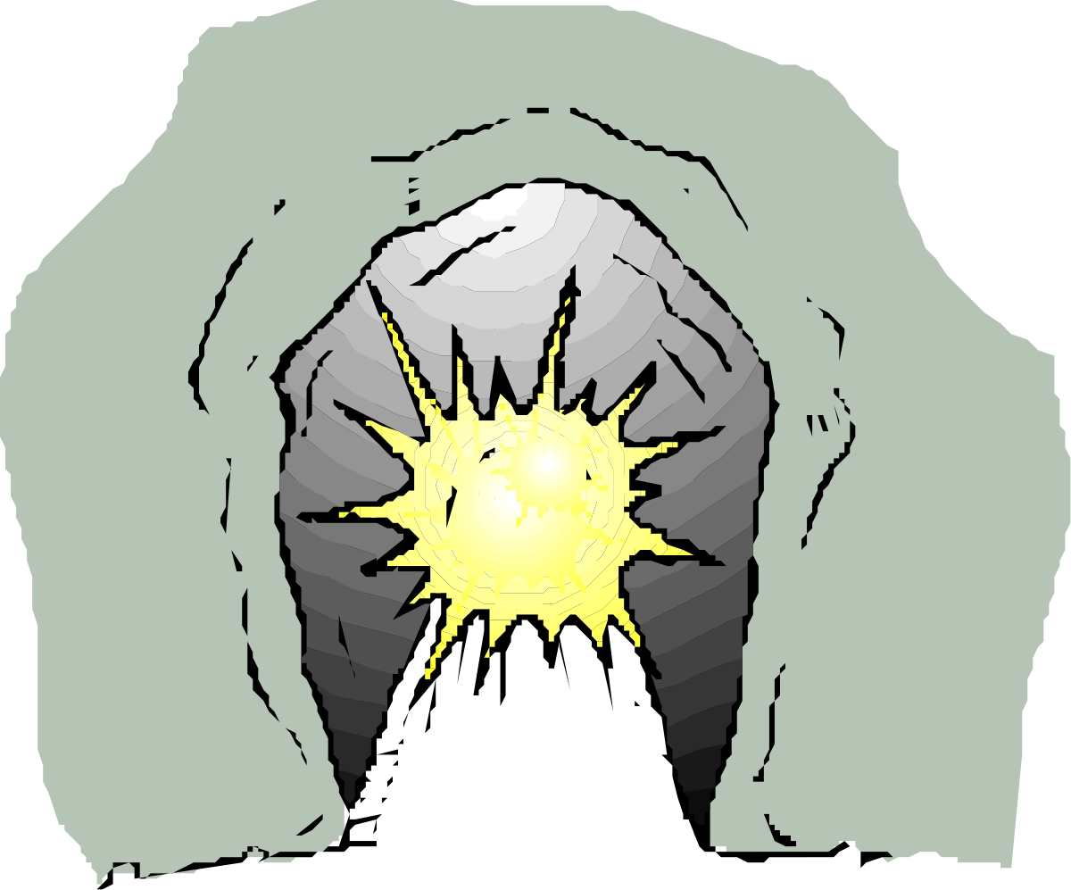 Shining Yellow Star in a Gray Cave - Captivating Clipart