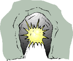 Shining Yellow Star in a Gray Cave - Captivating Clipart