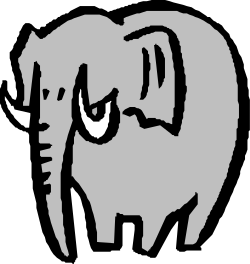 Black and White Elephant Clipart  Charming Minimalist Design