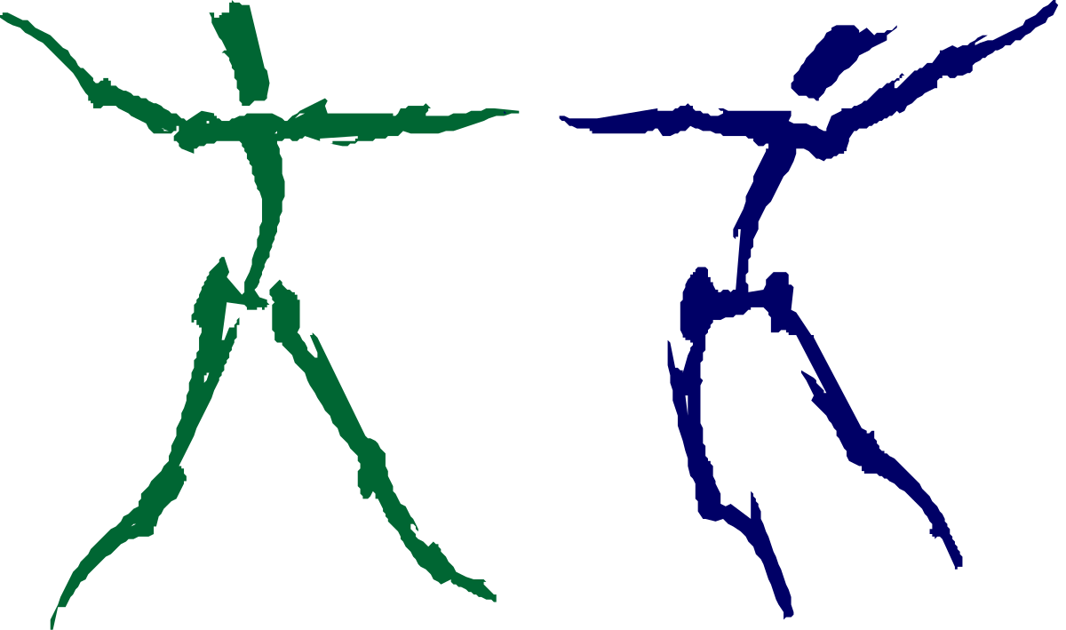Black and Green Silhouette of Man and Woman - Versatile Clipart for Various Uses