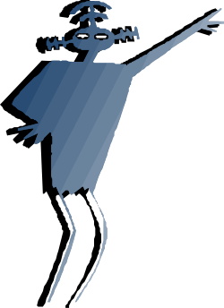 Silhouette of a Man in Blue Shirt - Eye-Catching Clipart