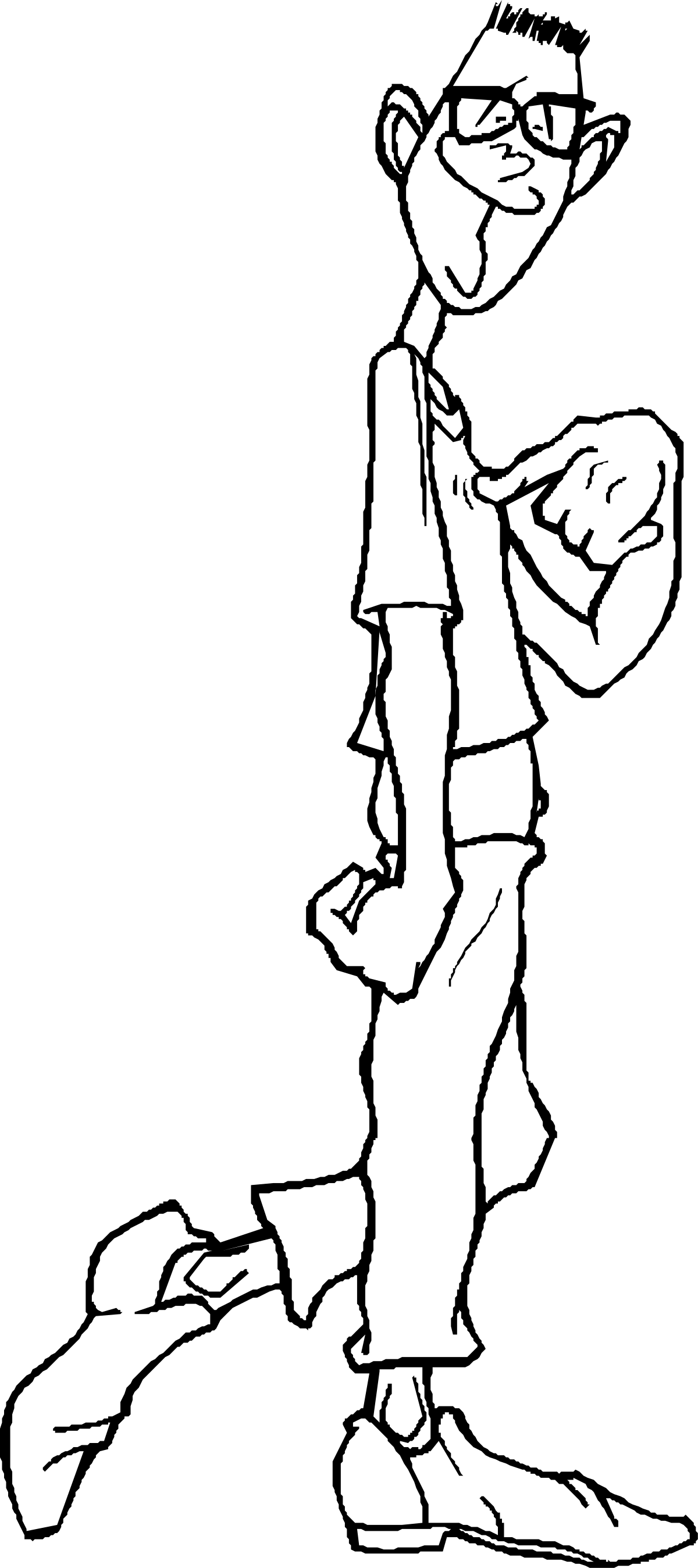 Black and White Baseball Bat Illustration of Man
