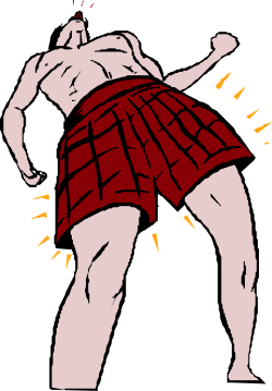 Kilted Man in Red and White - Striking Clipart for All Occasions