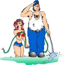 Handwashing Hygiene Clipart: Man and Woman Cleansing Together