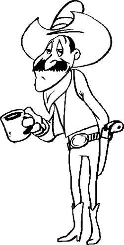 Man with Cup and Saucer Clipart - Charming Beverage Scene
