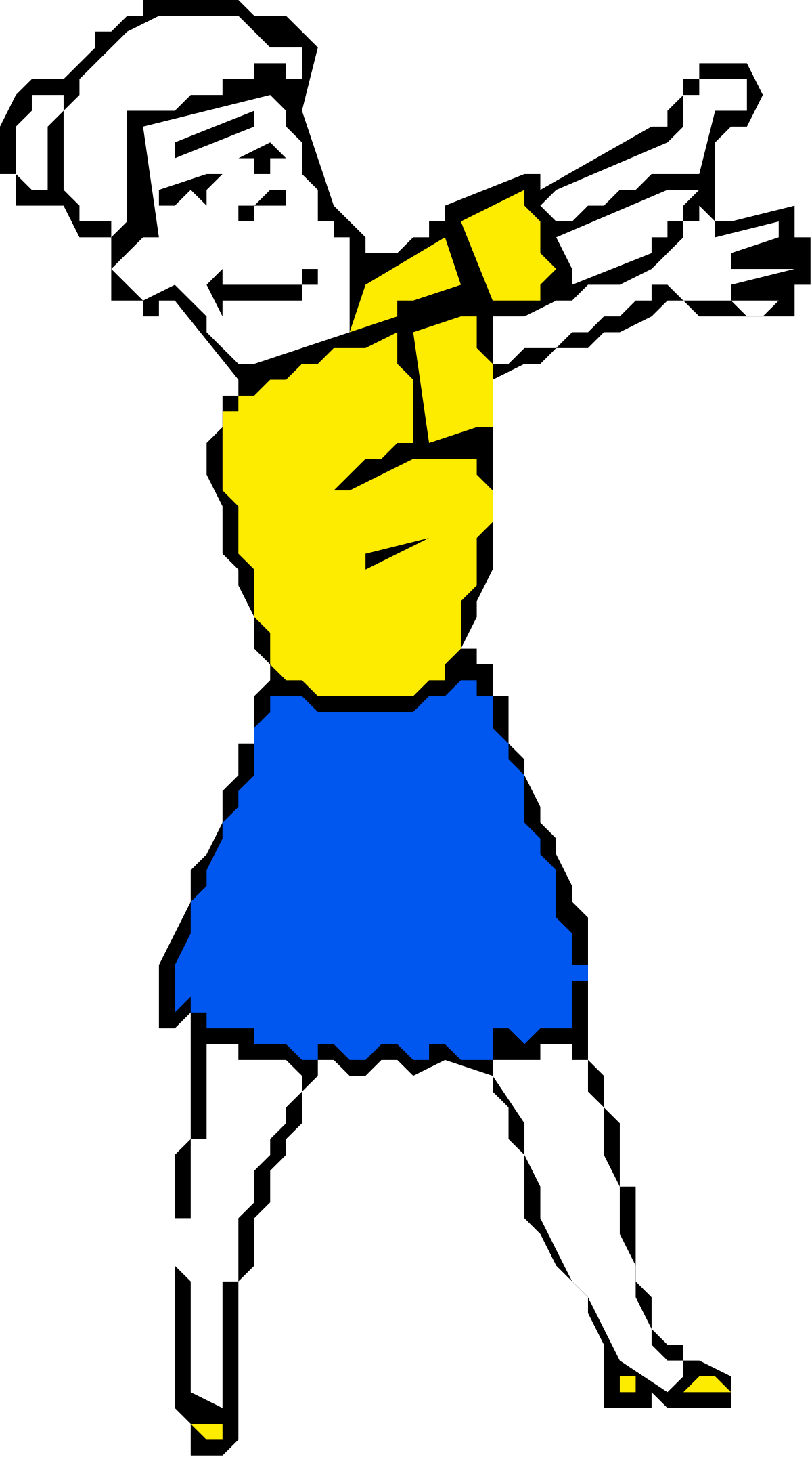 Gun Clipart: Man in Blue and Yellow Shirt