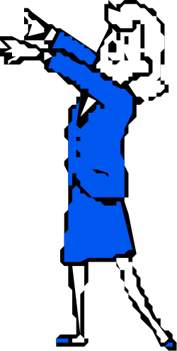 Woman in Blue Dress Throwing Ball Clipart - Dynamic & Engaging