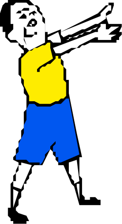 Man in Yellow Shirt and Blue Shorts Clipart for Creative Projects