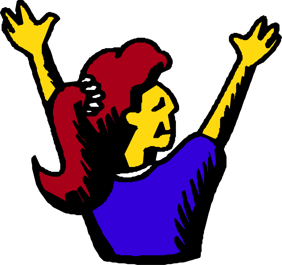 Man with Arms Up in the Air Clipart - Celebrate Freedom and Joy