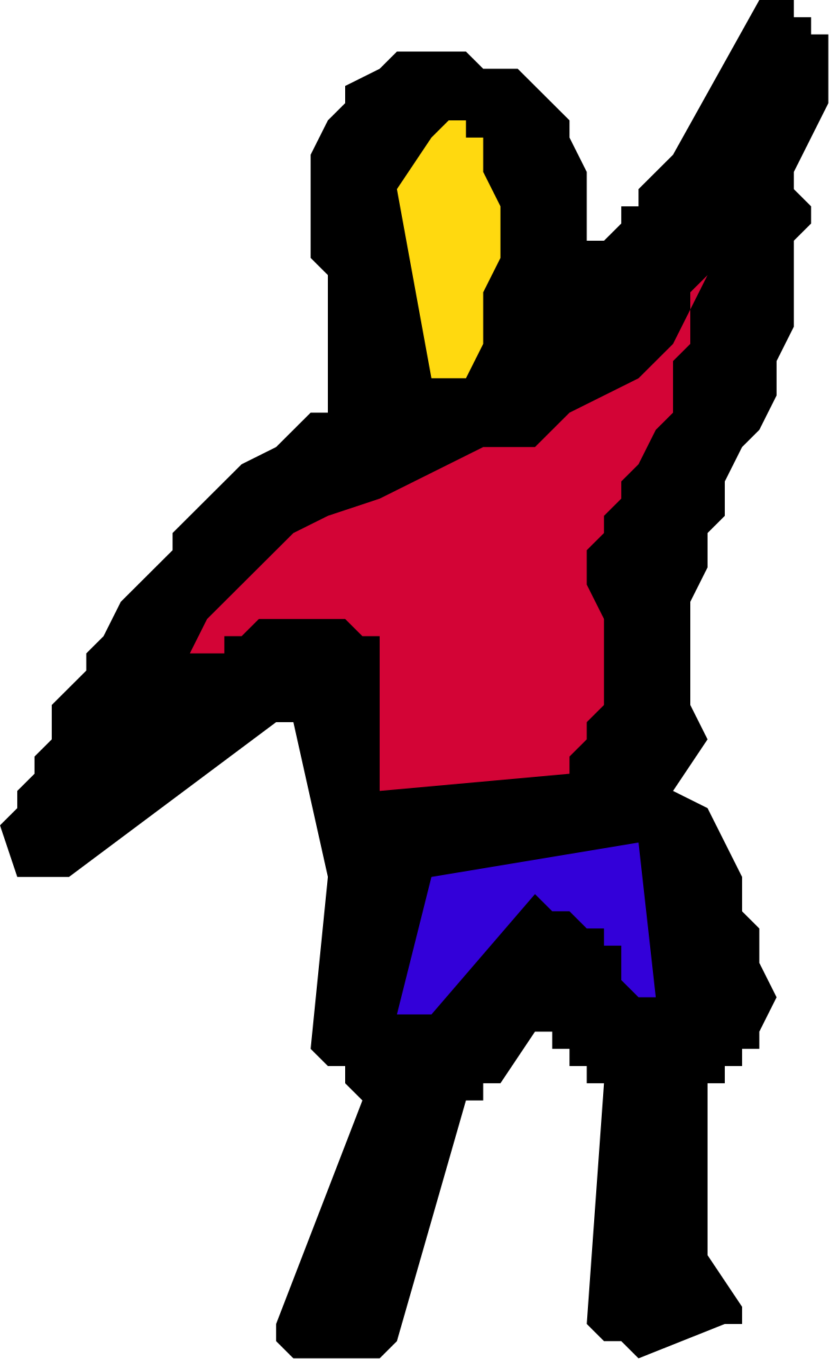 Person in Red Shirt and Blue Pants Clipart