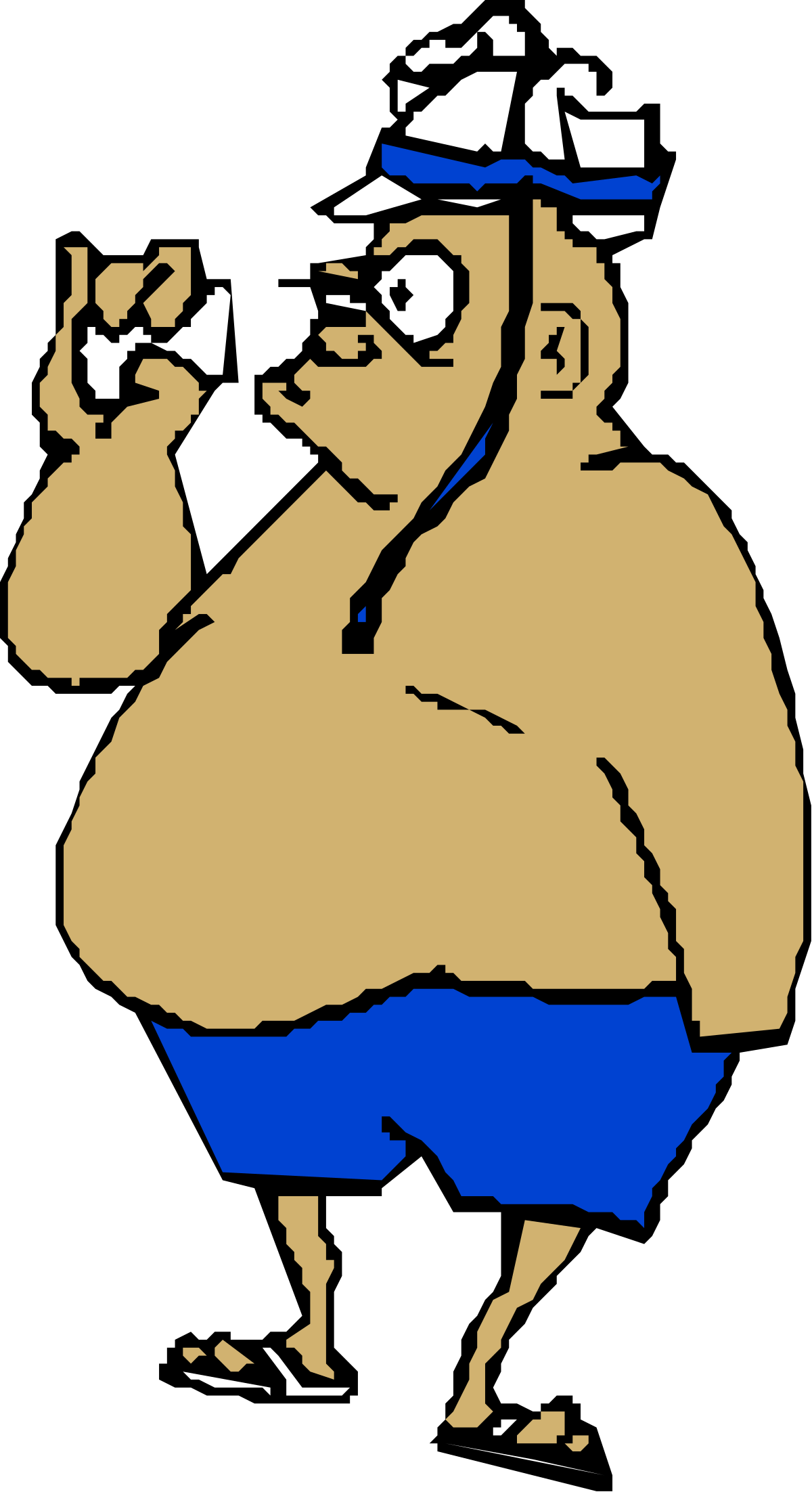 Man in Blue Shirt and Hat Clipart - Stylish Character Illustration