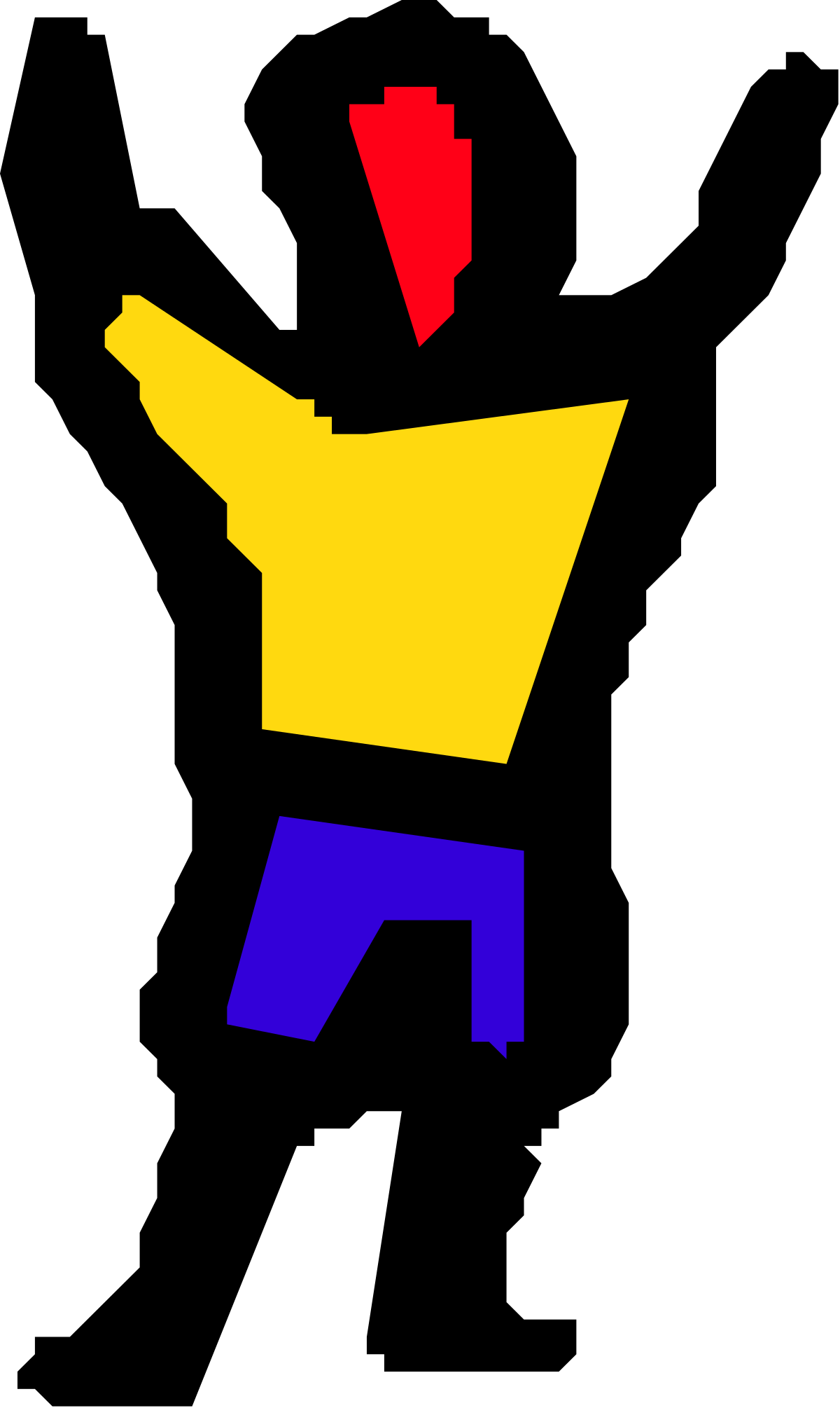 Yellow and Blue Logo with Red Arrow Clipart for Dynamic Branding