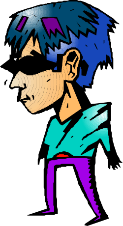 Blue Hair Man Clipart - Unique and Stylish Character Illustration