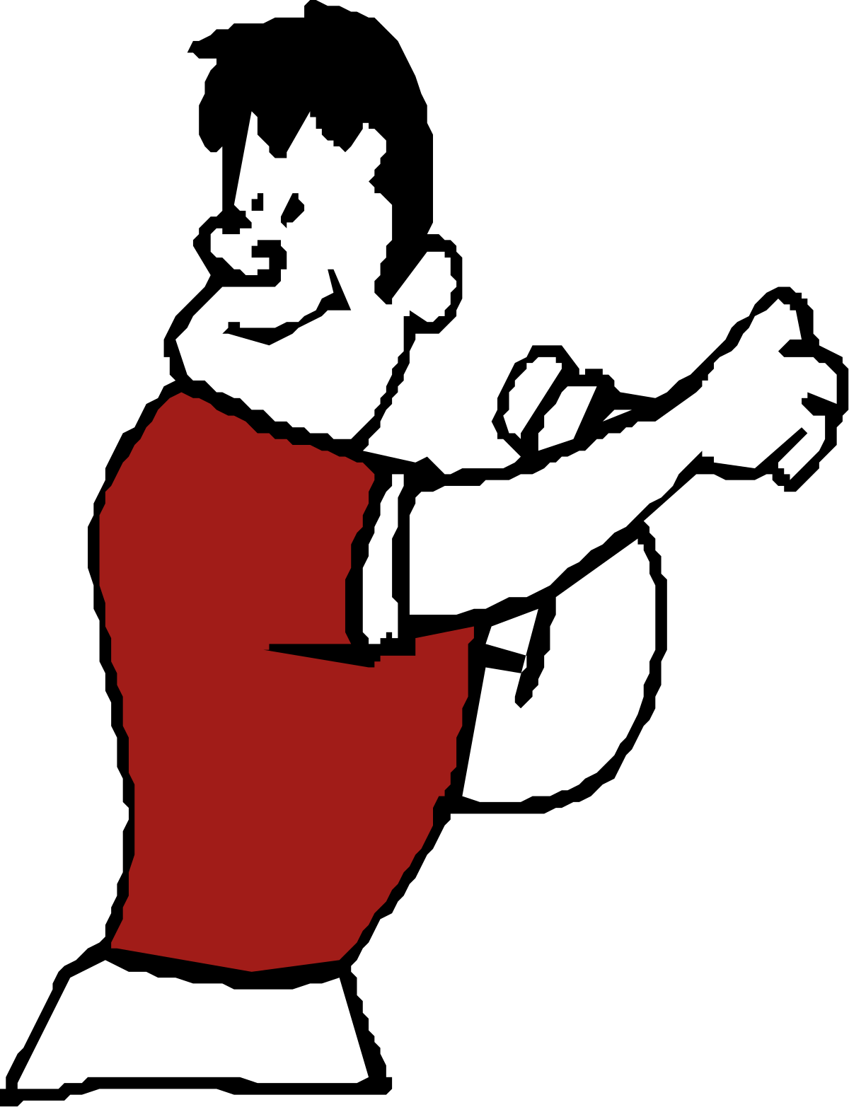 Violin Player in Red Shirt - Dynamic Clipart for Music Lovers