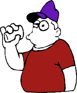 Person in Red Shirt with Purple Bow Clipart for Versatile Use
