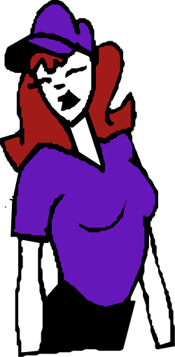 Woman in Purple Dress and Hat - Elegant Clipart Collection