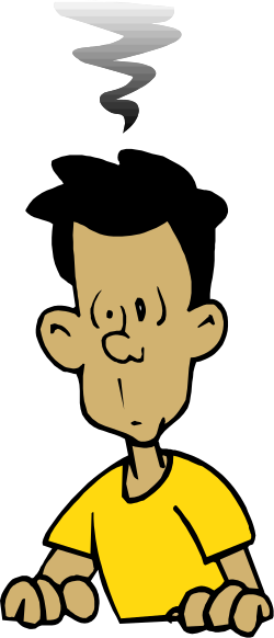 Cartoon Boy with Cloud Above Head Clipart - Whimsical and Fun Imagery
