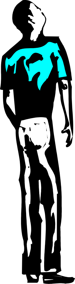Black and White Person Illustration for Diverse Uses