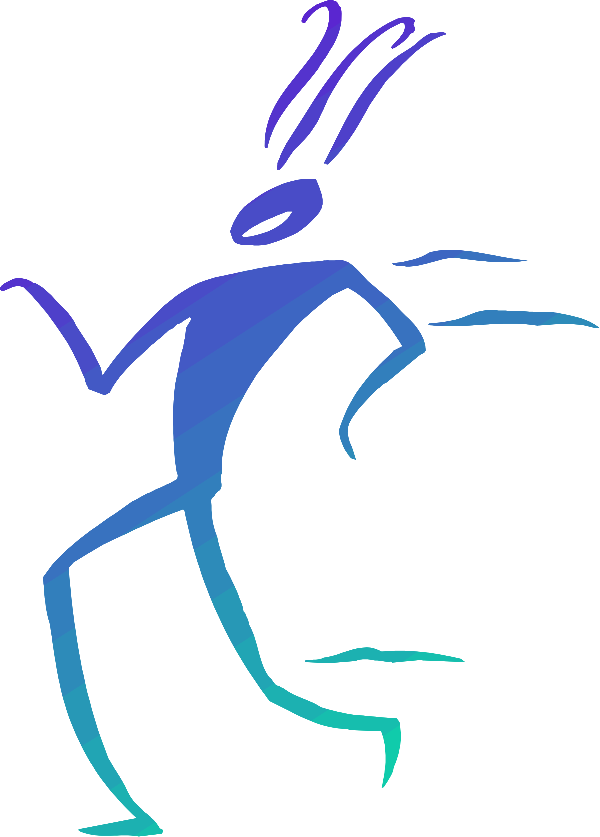 Blue and Purple Silhouette Clipart - Unique Human Figures for Your Projects