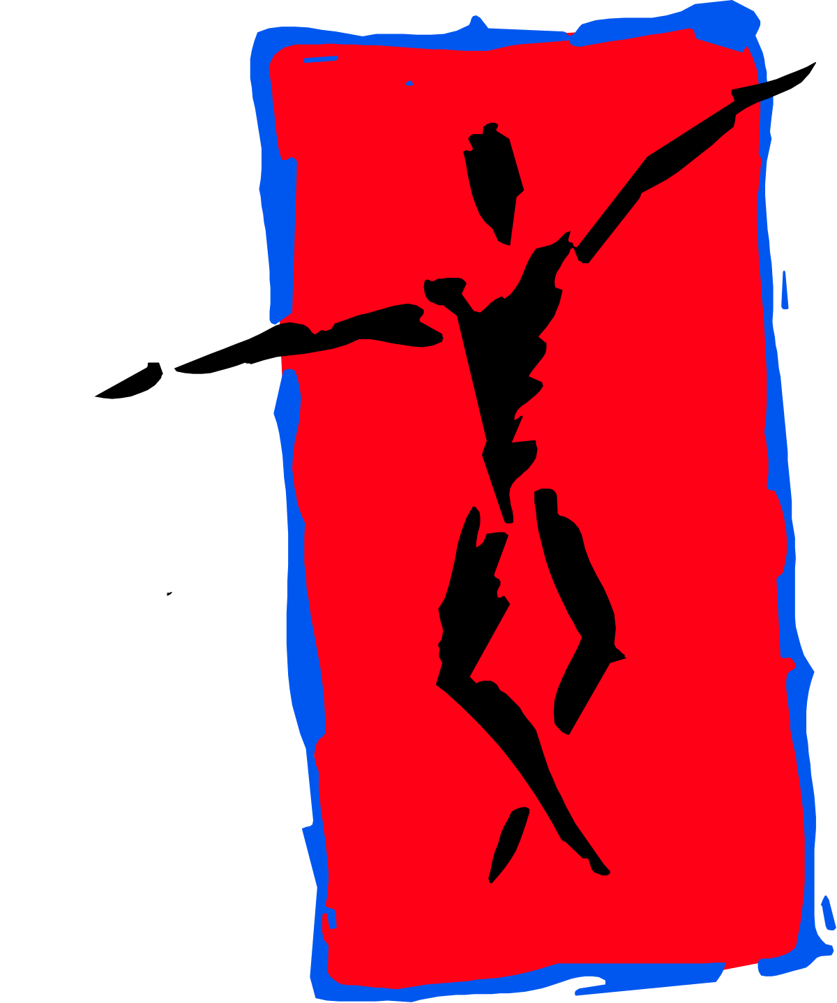 a red and blue painting of a woman clip art png transparent Red and Blue Woman Clipart - Bold Artistic Expression