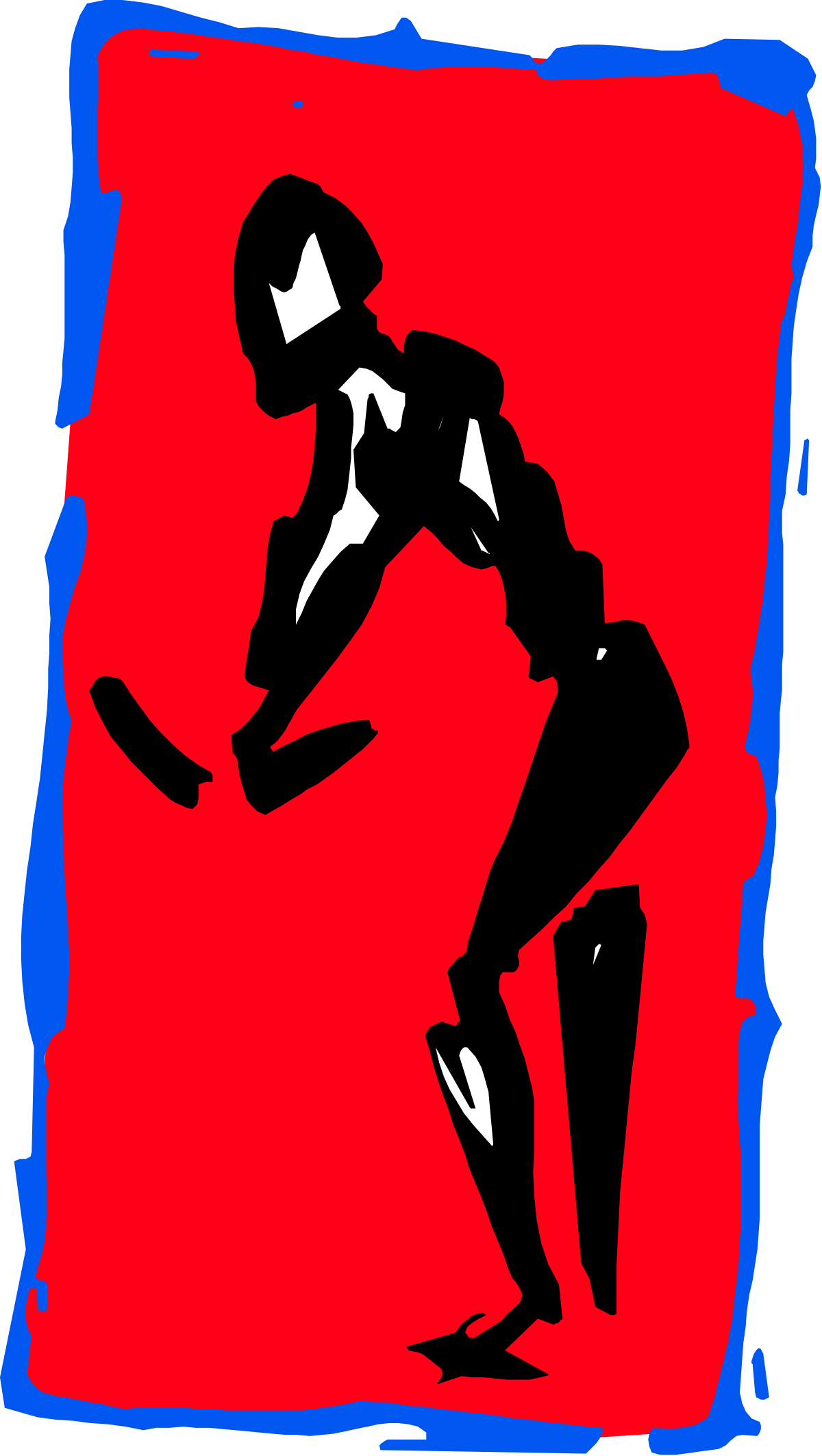 Dynamic Running Man Silhouette Clipart for Active Designs