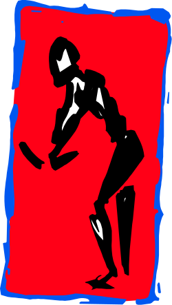 Dynamic Running Man Silhouette Clipart for Active Designs