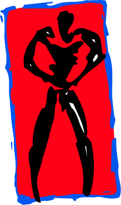 Man in Red and Blue Shirt Clipart - Vibrant Character Illustration