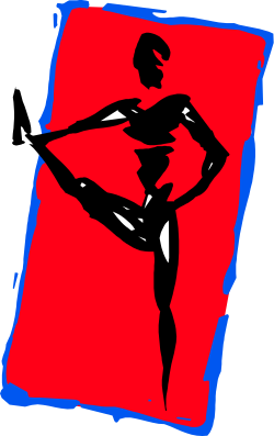 Woman in Red and Blue Dress Clipart - Stylish Fashion Illustration