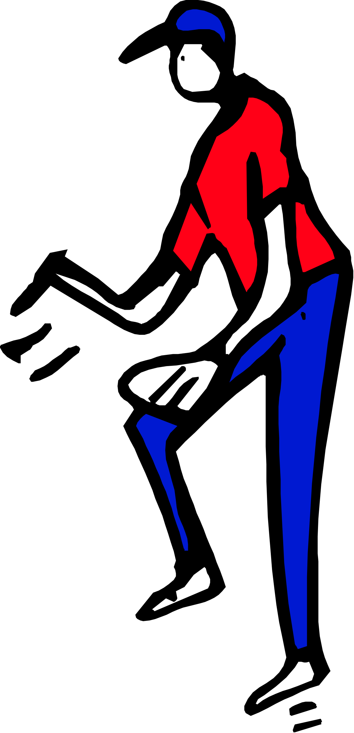Man in Red Shirt and Blue Pants Clipart - Perfect for Your Projects