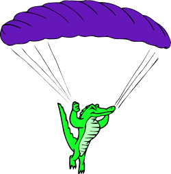 Green Lizard with Purple Tail - Vibrant Clipart Illustration