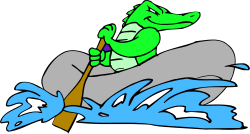 Cartoon Crocodile Sitting on a Rock - Playful Clipart for Fun Projects