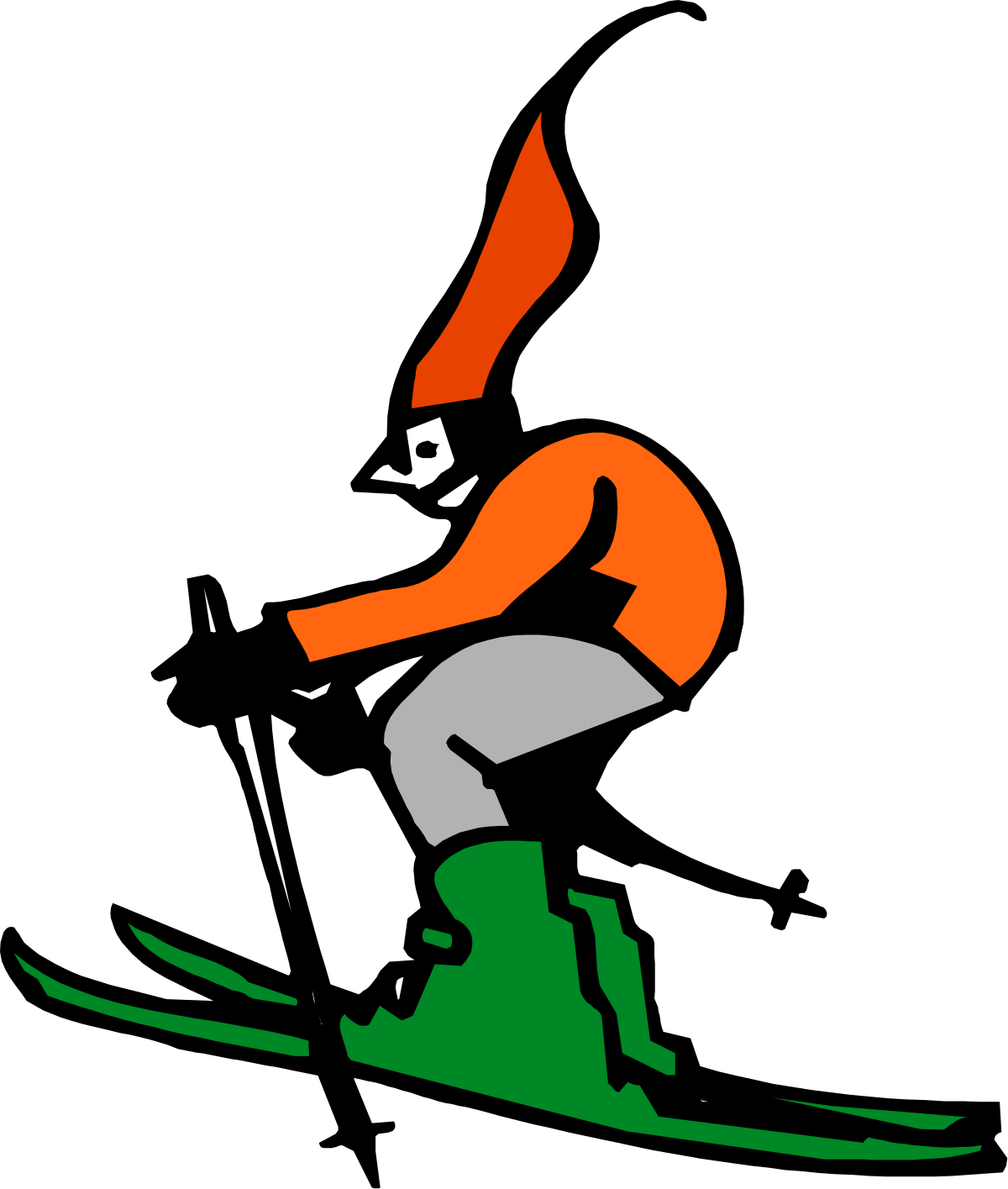 Snowboarder in Action: Dynamic Clipart on Black Background