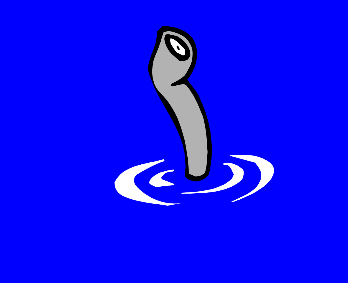 Black and White Snake on Blue Background Clipart