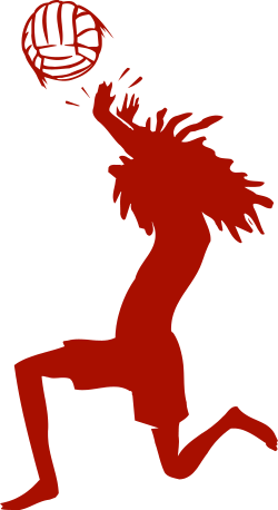 Silhouette of a Woman Playing Volleyball - Dynamic Clipart Illustrations