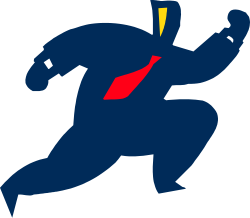 Businessman Running in a Suit and Tie - Dynamic Clipart