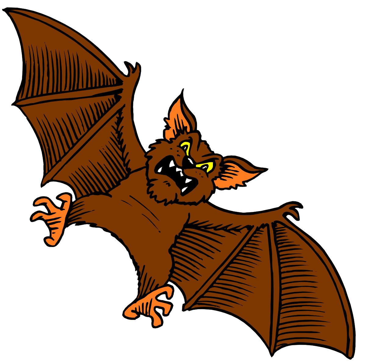 a bat flying in the air clip art png transparent Bat Flying in the Air - Dynamic Wildlife Clipart