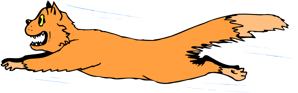 Cartoon Cat Flying Through the Air - Fun Clipart for Imaginative Projects