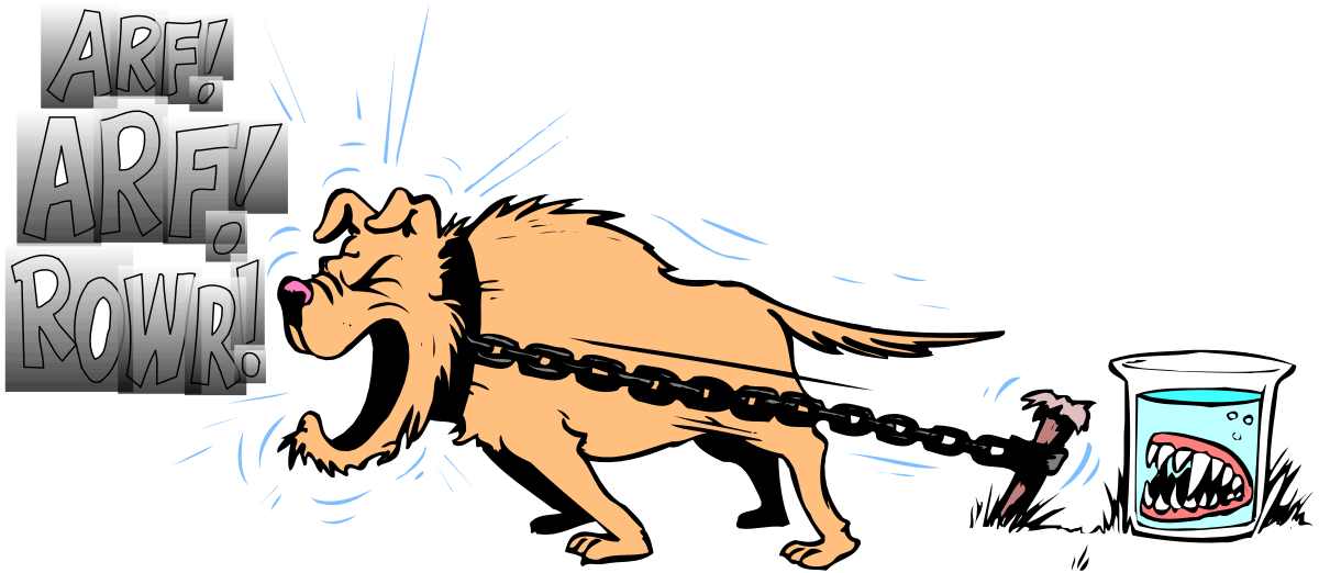 Dog with Water Glass and Can Clipart - Playful Pet Illustrations